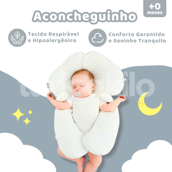 Travesseiro Anatômico para Bebês Hipoalergênico • Aconcheguinho - tudoakilo