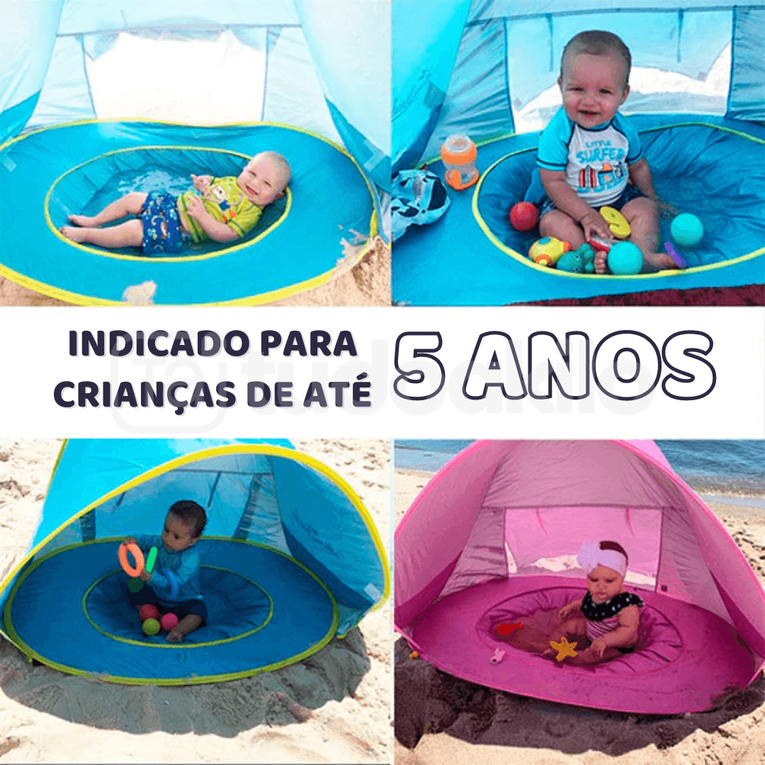 Barraca de Praia Infantil com Piscina e Proteção UV - tudoakilo