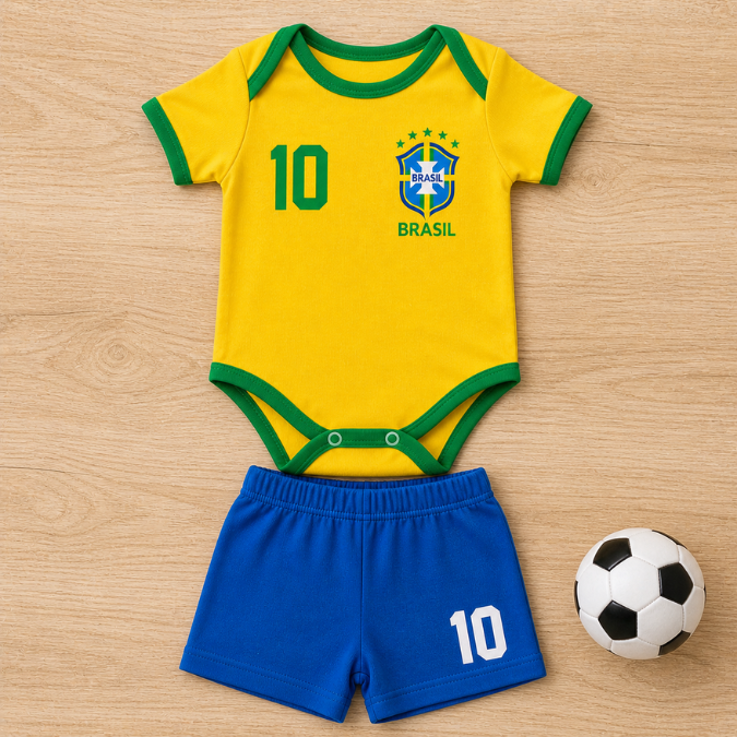 Body Bebê Copa do Mundo 2026 • Kit 2 Peças  tudoakilo