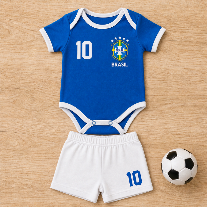 Body Bebê Copa do Mundo 2026 • Kit 2 Peças  tudoakilo