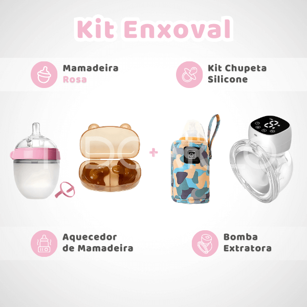 Kit Enxoval • Mamadeira + Chupeta Silicone + Aquecedor + Bomba Extratora  tudoakilo