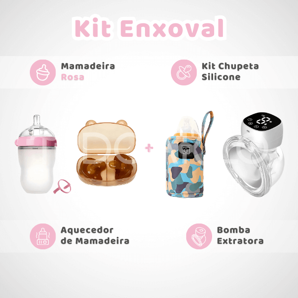 Kit Enxoval • Mamadeira + Chupeta Silicone + Aquecedor + Bomba Extratora  tudoakilo