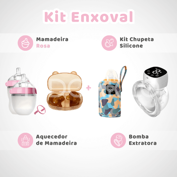 Kit Enxoval • Mamadeira + Chupeta Silicone + Aquecedor + Bomba Extratora  tudoakilo