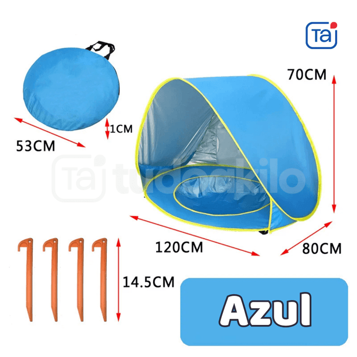 Barraca de Praia Infantil com Piscina e Proteção UV - tudoakilo