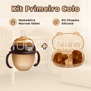 Kit Primeiro Colo • Mamadeira 150ml + Chupeta Silicone
