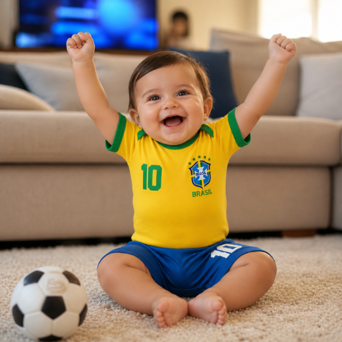 Body Bebê Copa do Mundo 2026 • Kit 2 Peças  tudoakilo