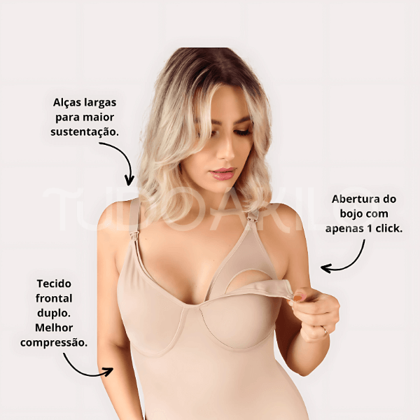 Body Modelador de Amamentação Pós-Parto Sem Bojo  tudoakilo