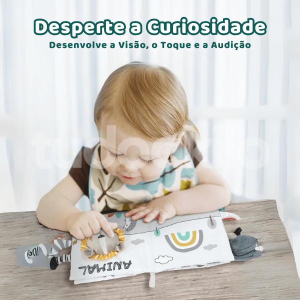 Livro de Pano Sensorial Animais - tudoakilo