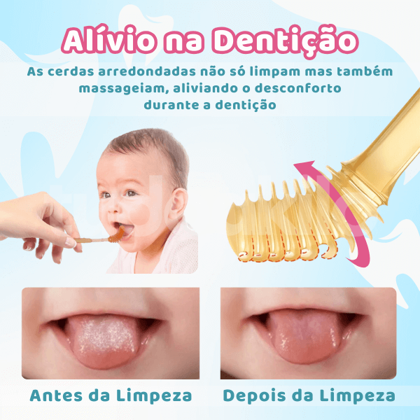 Kit Escova Dental Infantil de Silicone • Baby Dental