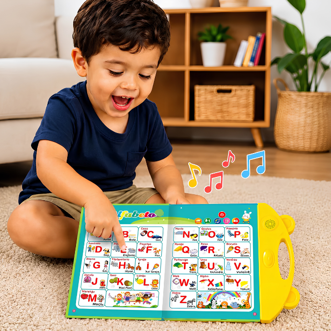 Livro Infantil Interativo Bilíngue Falante • Português e Inglês  tudoakilo