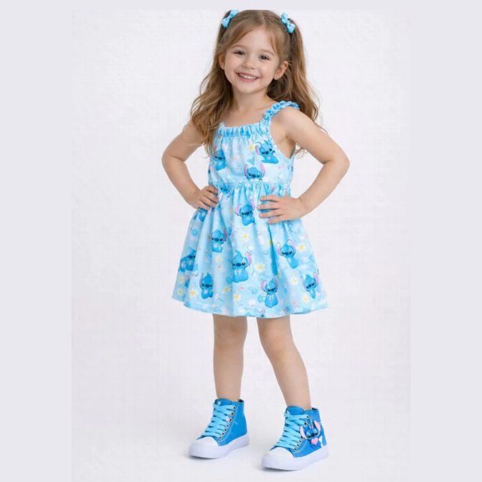 Tênis Infantil Botinha Cano Alto Stitch  tudoakilo