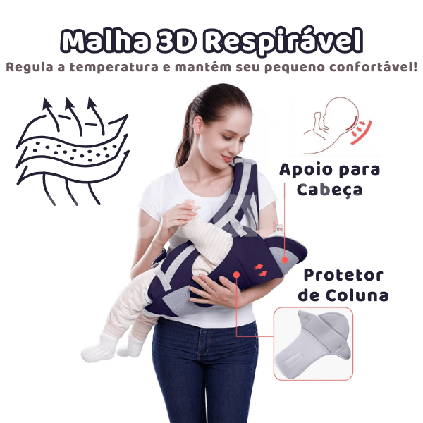Canguru Ergonômico com Assento Hipseat até 25kg • Kangu - TudoAkilo