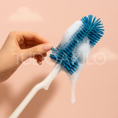 Escova de Mamadeira em Silicone • Kit 4 Peças