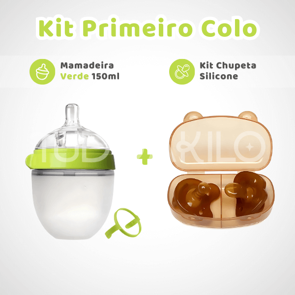 Kit Primeiro Colo • Mamadeira + Chupeta Silicone  tudoakilo