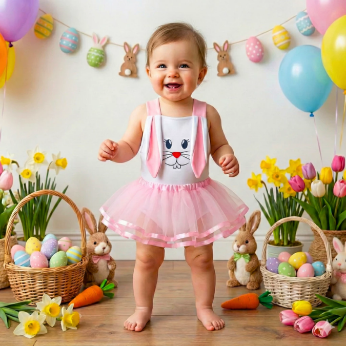 Body Jardineira Bebê Temático Páscoa • Kit 3/2 Peças  tudoakilo