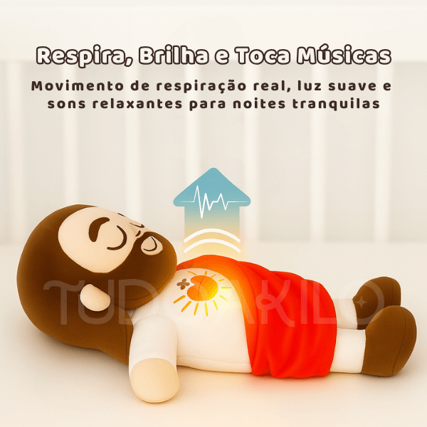 Pelúcia Menino Jesus que Respira e Acalma a Alma - tudoakilo