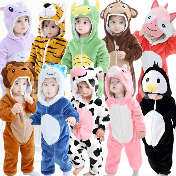 Macacão Pijama Inverno Infantil Bichinhos  tudoakilo