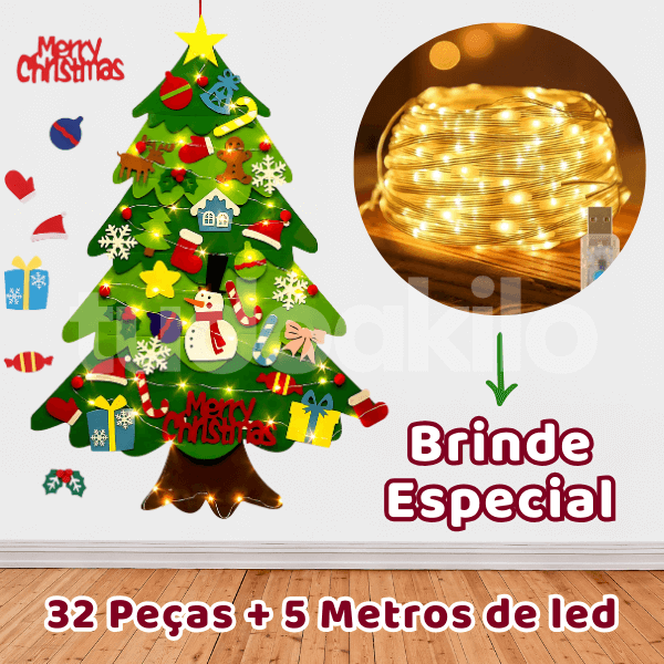 Árvore de Natal em Feltro Montessori + Brinde Especial - TudoAkilo