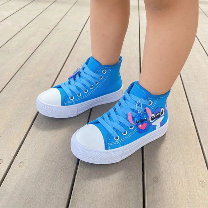 Tênis Infantil Botinha Cano Alto Stitch  tudoakilo