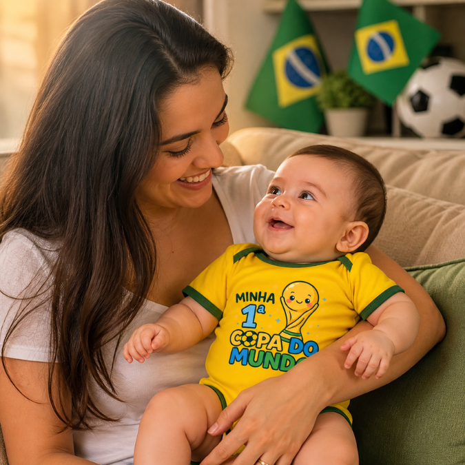Body Bebê Copa do Mundo Minha Primeira Copa  tudoakilo