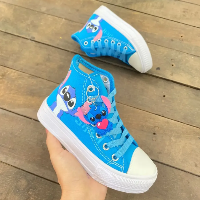 Tênis Infantil Botinha Cano Alto Stitch  tudoakilo