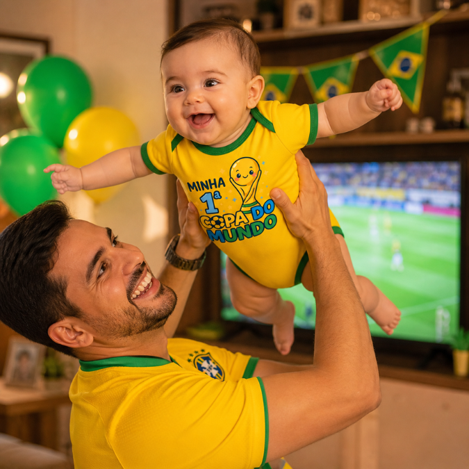 Body Bebê Copa do Mundo Minha Primeira Copa  tudoakilo