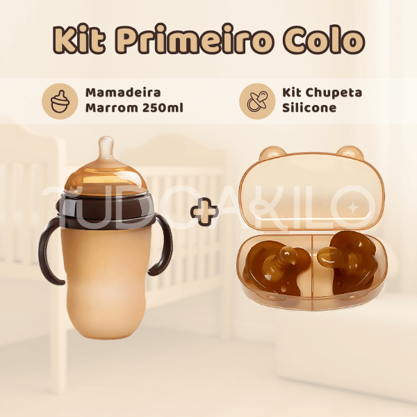 Kit Primeiro Colo • Mamadeira + Chupeta Silicone  tudoakilo