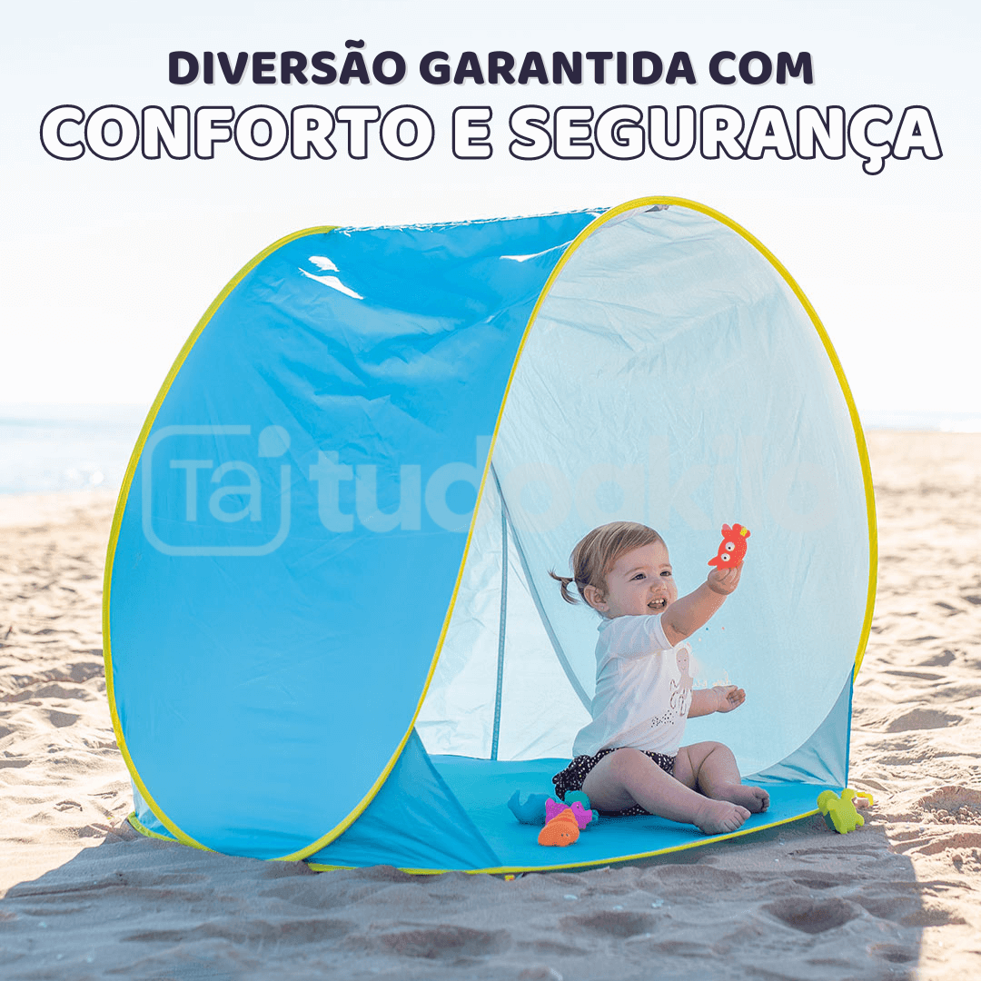Barraca de Praia Infantil com Piscina e Proteção UV - tudoakilo