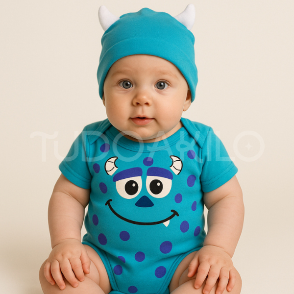 Body Bebê Temático Mêsversário • Kit 2 Peças  tudoakilo