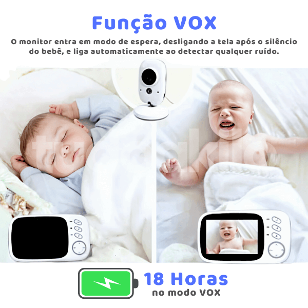 Babá Eletrônica Sem Fio Visão Noturna - tudoakilo