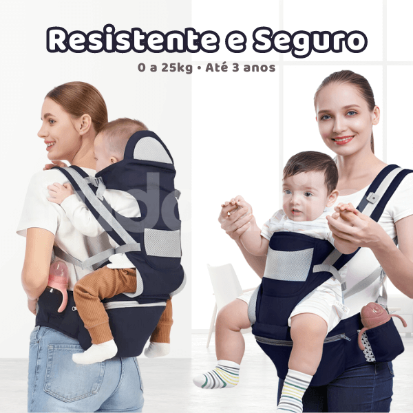 Canguru Ergonômico com Assento Hipseat até 25kg • Kangu - TudoAkilo