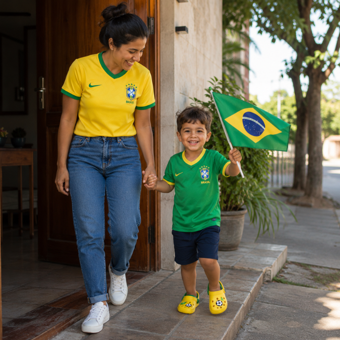 Sandália Babuche Infantil Brasil Copa do Mundo 2026  tudoakilo