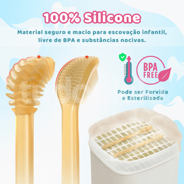 Kit Escova Dental Infantil de Silicone • Baby Dental  tudoakilo