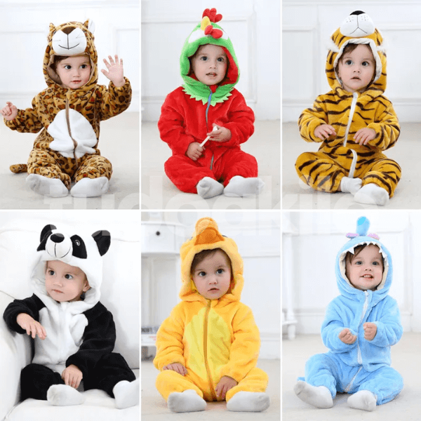 Macacão Pijama Inverno Infantil Bichinhos  tudoakilo