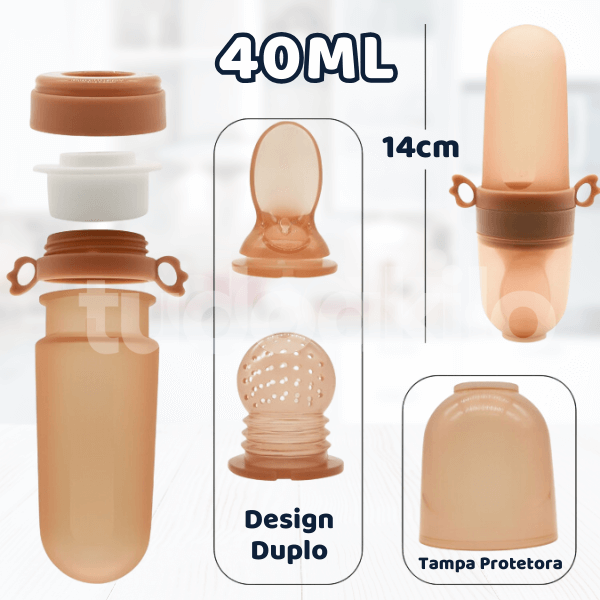 Kit Colher Dosadora e Porta-frutinha de Silicone • Pappatuti  tudoakilo