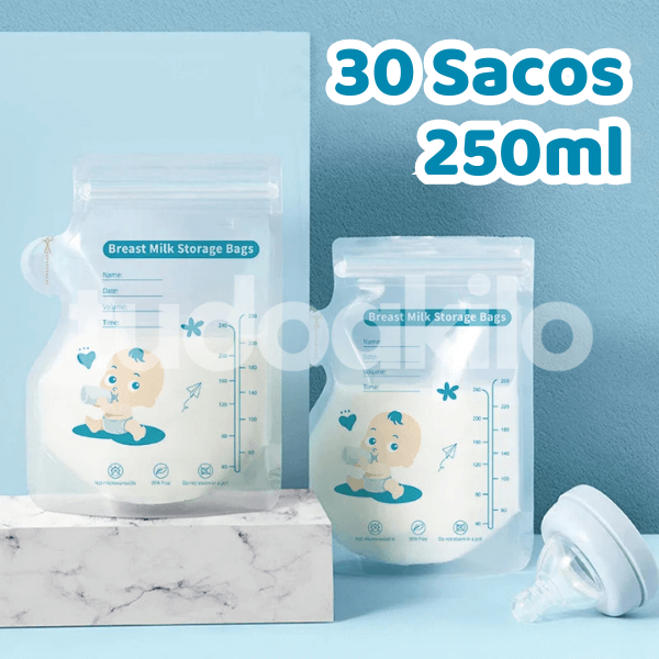 Kit 30 Sacos Para Armazenar Leite Materno 250ml - tudoakilo