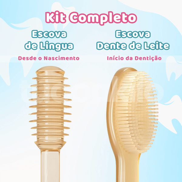 Kit Escova Dental Infantil de Silicone • Baby Dental  tudoakilo