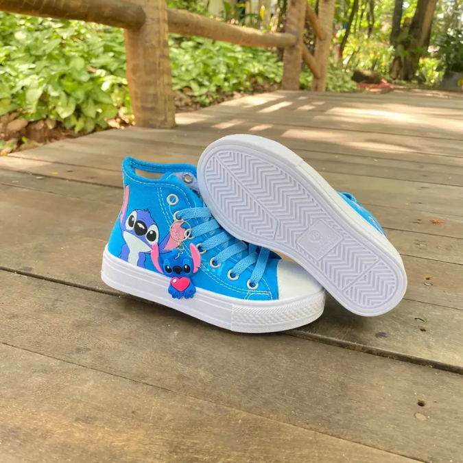 Tênis Infantil Botinha Cano Alto Stitch  tudoakilo