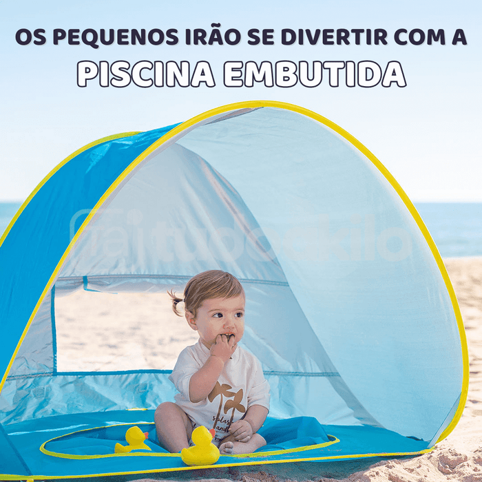 Barraca de Praia Infantil com Piscina e Proteção UV - tudoakilo