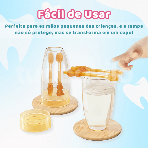 Kit Escova Dental Infantil de Silicone • Baby Dental  tudoakilo