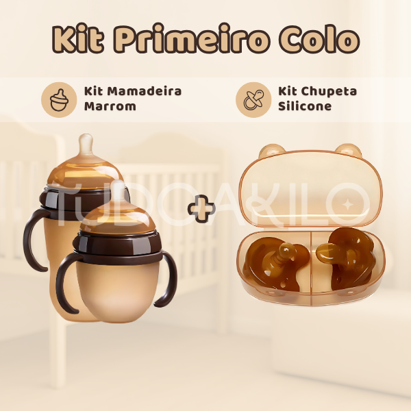 Kit Primeiro Colo • Mamadeira + Chupeta Silicone  tudoakilo