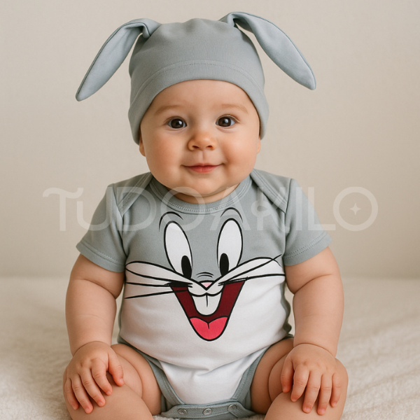 Body Bebê Temático Mêsversário • Kit 2 Peças  tudoakilo