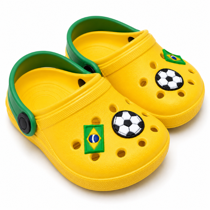 Sandália Babuche Infantil Brasil Copa do Mundo 2026  tudoakilo