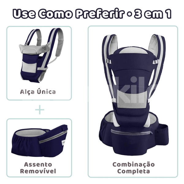 Canguru Ergonômico com Assento Hipseat até 25kg • Kangu - TudoAkilo