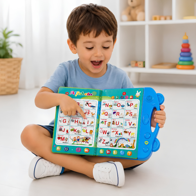 Livro Infantil Interativo Bilíngue Falante • Português e Inglês  tudoakilo