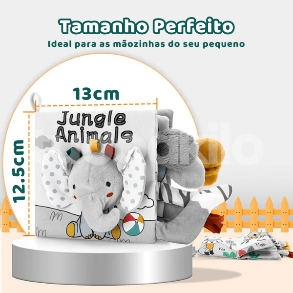 Livro de Pano Sensorial Animais - tudoakilo