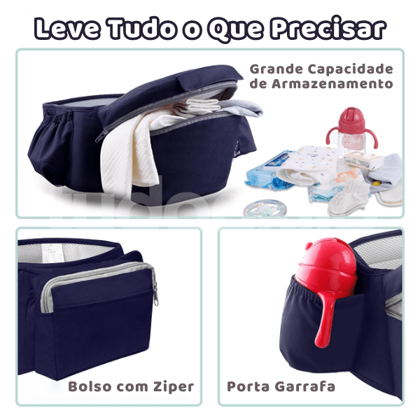 Canguru Ergonômico com Assento Hipseat até 25kg • Kangu - TudoAkilo