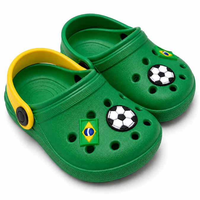 Sandália Babuche Infantil Brasil Copa do Mundo 2026  tudoakilo