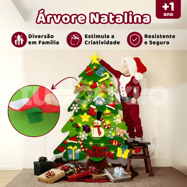 Árvore de Natal em Feltro Montessori + Brinde Especial