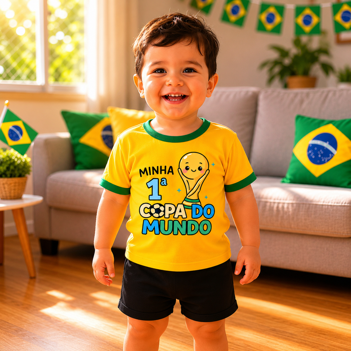 Body Bebê Copa do Mundo Minha Primeira Copa  tudoakilo